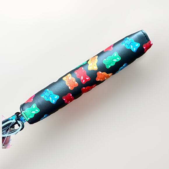 NWT BETSEY JOHNSON BLK Faux LTR Rainbow Gummy Bear Zip Wallet Wristlet XOKARA - Picture 6 of 13